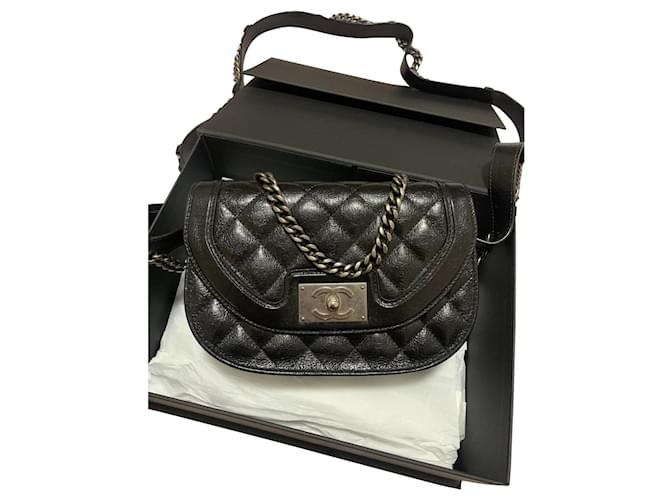 Bolso Mujer Chanel Edición Limitada Negro Cuero  ref.515340