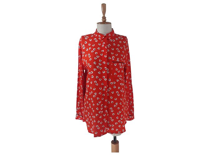 Ganni Top Shirt Rot Viscose