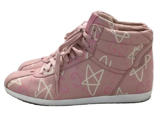 GUCCI GG print high-top sneakers PNK Pink