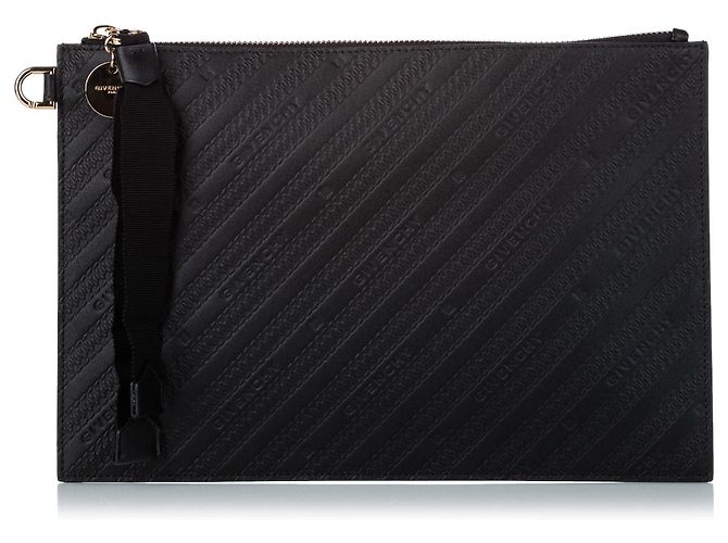 Pochette en cuir noir Givenchy