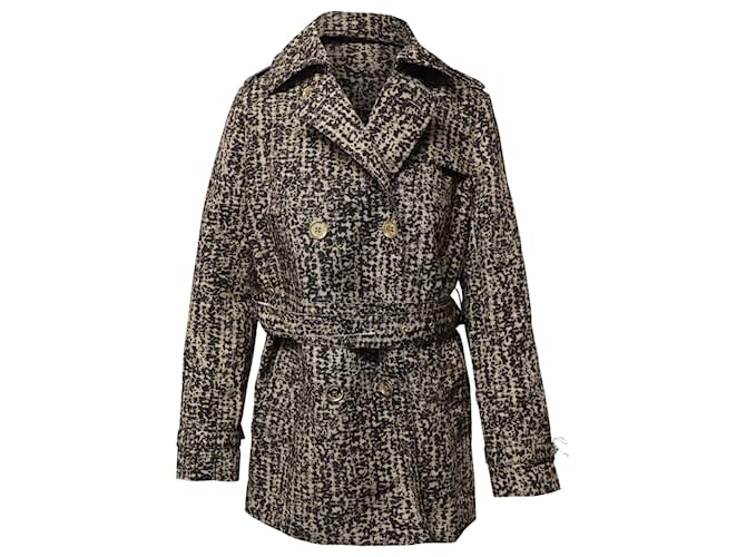 Michael Kors Printed Trench Coat in Brown Polyester  ref.515615