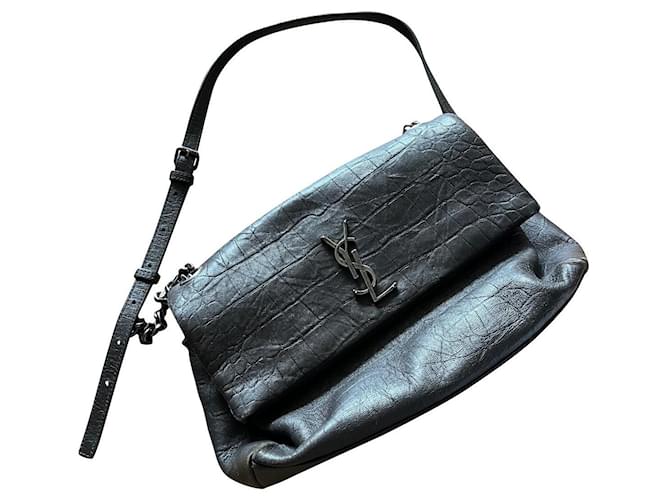 Yves Saint Laurent Handbags Dark grey Leather  ref.515645