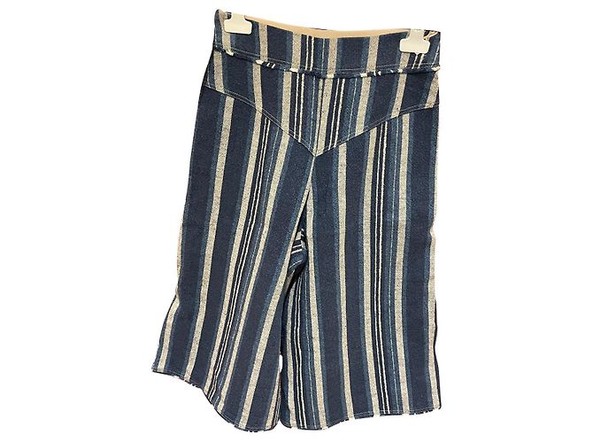 Gonna culotte Chloé a righe blu indaco ed ecru Multicolore