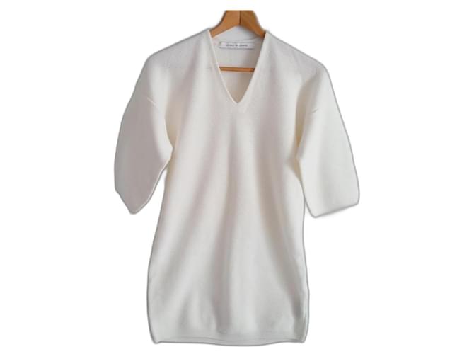 Top tipo túnica de punto gofrado de Lemaire x Uniqlo Blanco Algodón  ref.515818