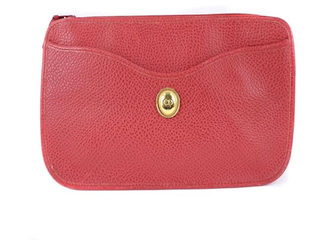 Dior Red Leather  ref.515894