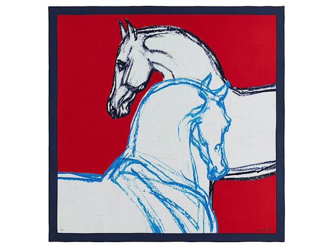 Hermès HORSES IN THE MEADOW Multiple colors Cashmere  ref.515918