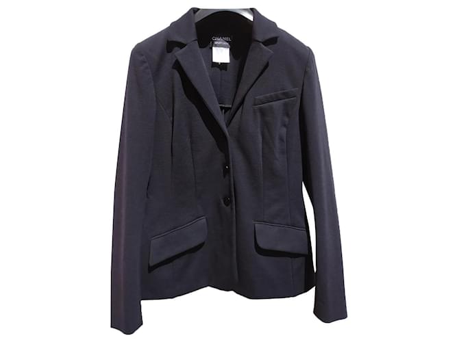Chanel blazer nero in lana  ref.515955