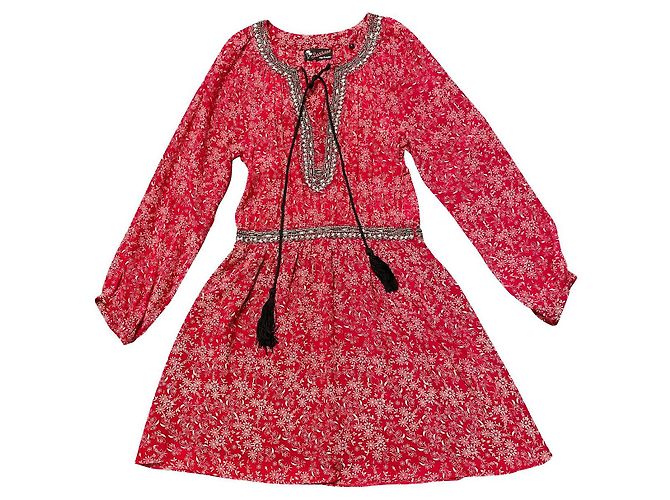 The Kooples Sunrise Seidenkleid Rot
