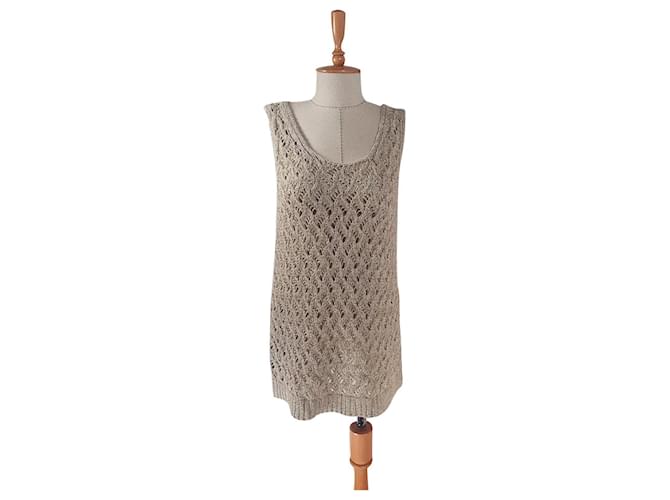 Fabiana Filippi Knitwear Beige Cotton Linen Polyamide  ref.516008