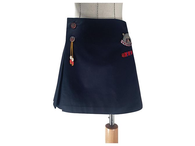 Autre Marque Gonna Kilt Scout Patch Mira Mikati Blu Navy