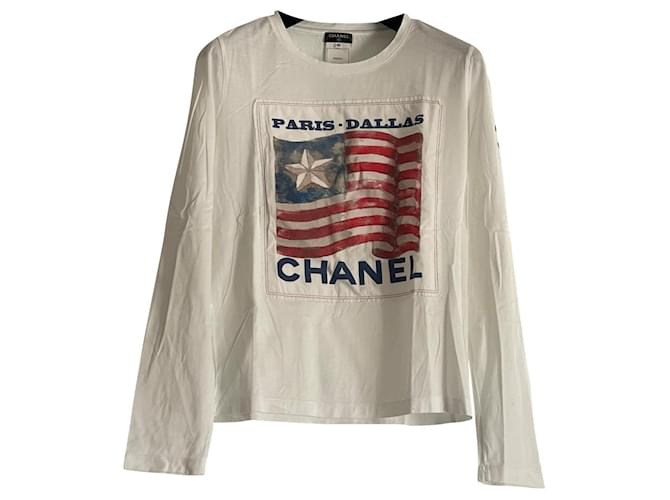 Chanel Long sleeve White Cotton  ref.516243