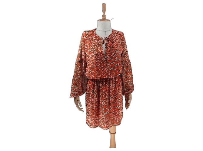 Michael Kors Kleid Orange aus Polyester Größe S Mehrfarben