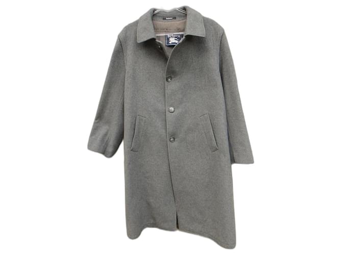 T-Mantel aus Burberry-Loden 50 Grau Wolle  ref.516510
