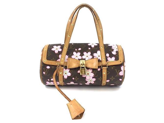 Louis Vuitton Papillon 30 Toile Monogram Cherry Blossom Rose Cuir Multicolore  ref.484996