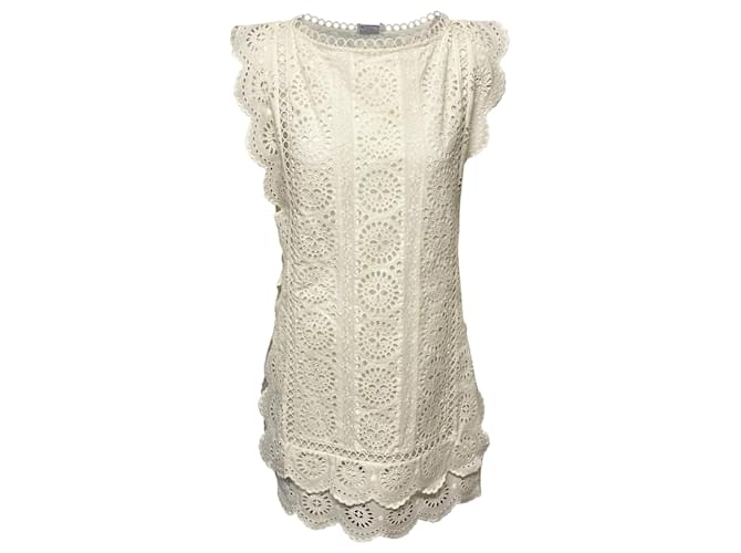 Zimmermann Lumino Daisy Broderie Anglaise Kleid aus weißer Baumwolle  ref.487218