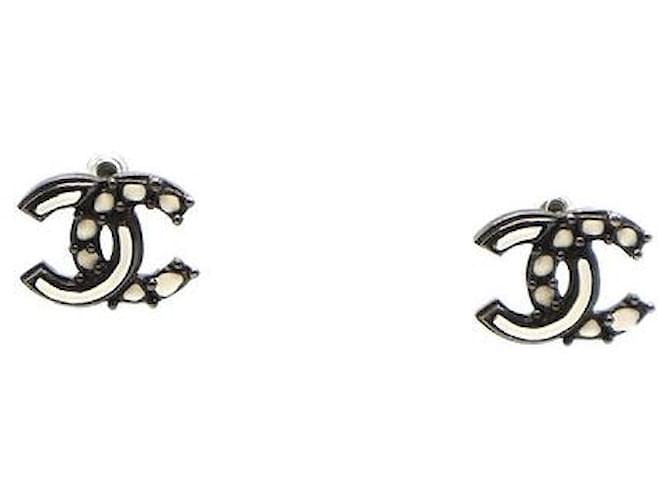 Cc earrings Chanel Black in Metal  31701562