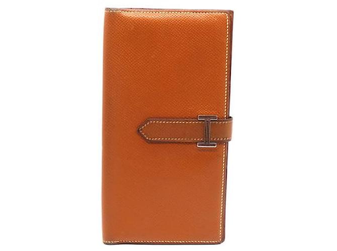 Hermes, Bags, Authentic Hermes Bearn Leather Long Bifold Wallet