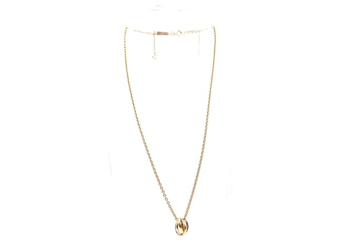 Love Cartier Gold 18K 750 Trinity Ring Charms Tricolor Necklace Golden Yellow gold  ref.507902