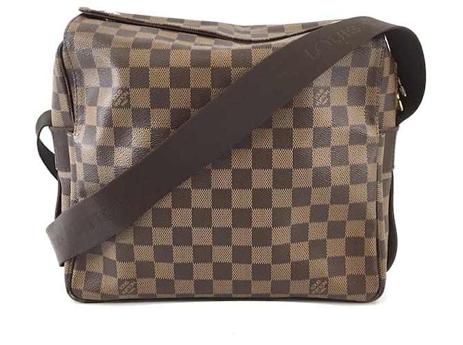 Louis Vuitton Naviglio Damier Ebene Canvas Brown Leather  ref.514548