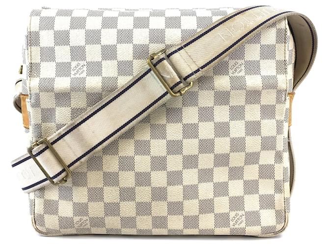 Louis Vuitton Naviglio Damier Azur Canvas White Leather ref.514561 - Joli  Closet