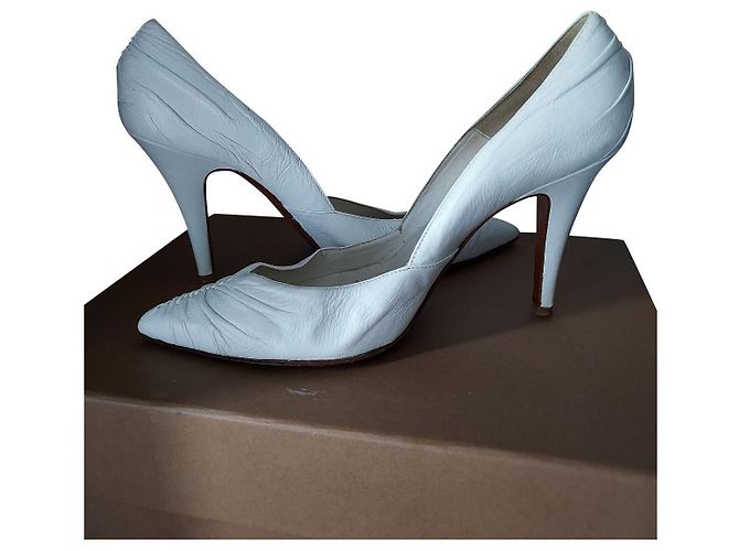 Michel Perry White Leather Heels 37