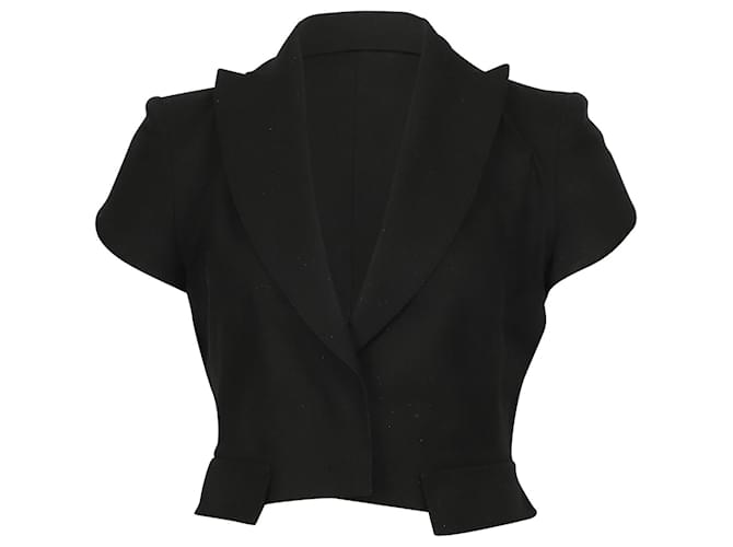 Autre Marque Antonio Berardi Cap Sleeve Bolero Top in Black Cotton  ref.516828