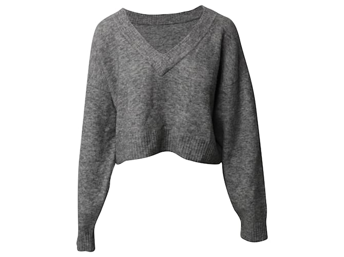 3.1 Phillip Lim V-Neck Sweater Top in Grey Polyamide Nylon  ref.516835
