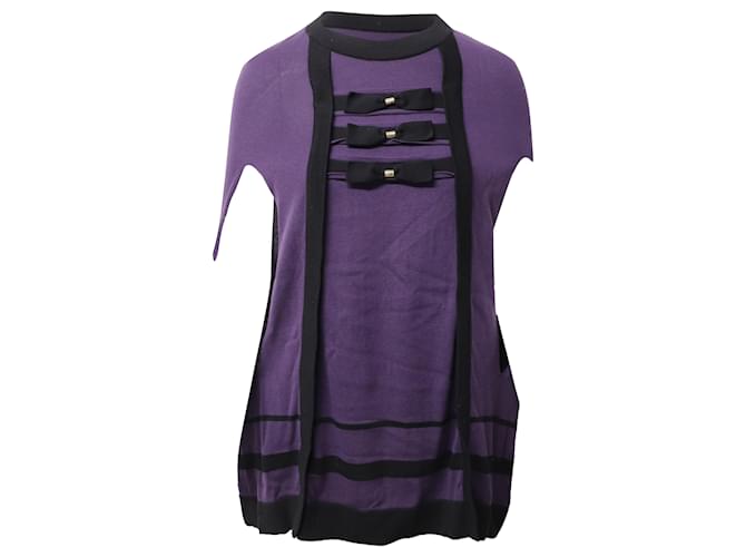 Temperley London Knitted Cape in Purple Cotton  ref.516847