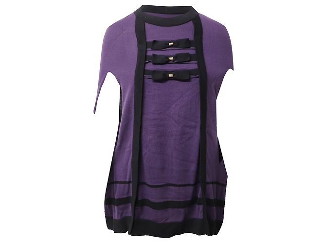 Capa de punto de algodón morado de Temperley London Púrpura