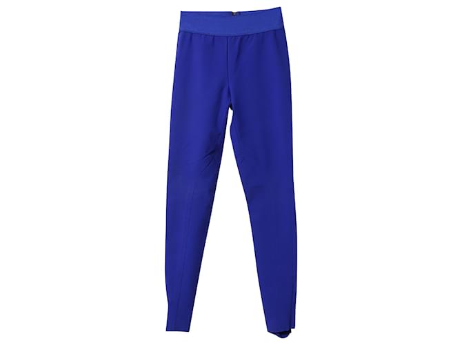 Stella Mc Cartney Stella McCartney Stretch-Röhrenhose mit hoher Taille aus blauer Baumwolle  ref.516876