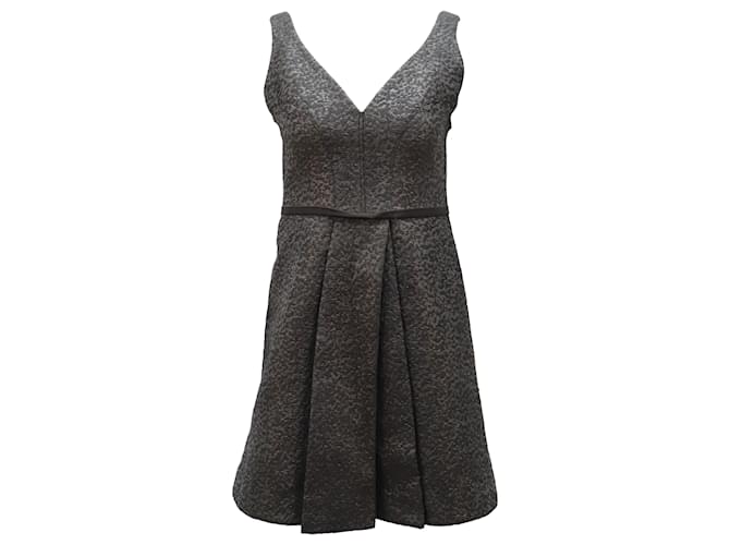 Proenza Schouler Jacquard-Minikleid mit V-Ausschnitt aus schwarzem Polyester  ref.516926