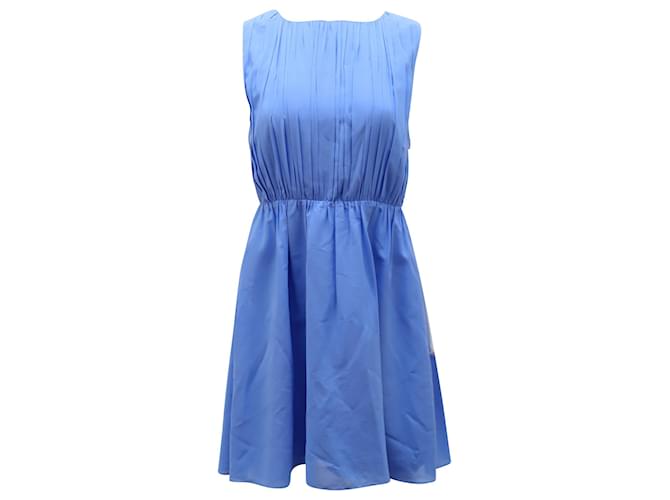Alice + Olivia Jena Open-Back Dress in Blue Polyester  ref.516929