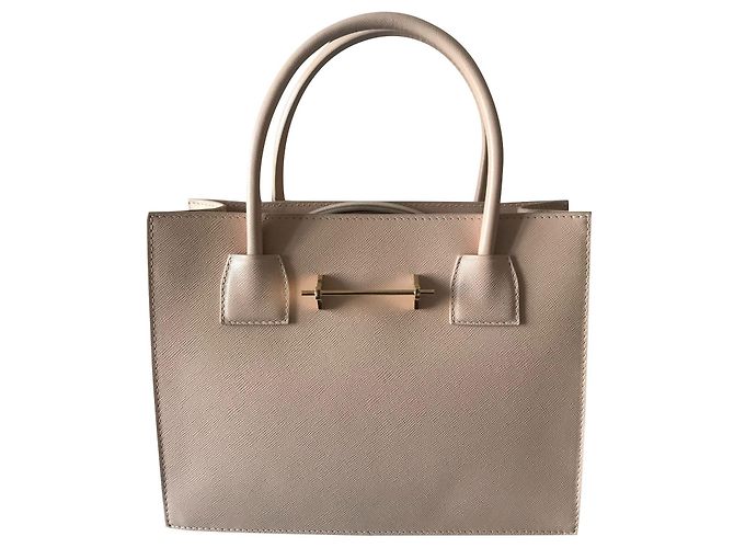 Bolso de mano M2malletier de piel beige con correa