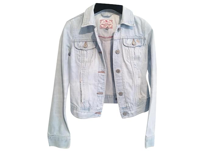 Vintage Jeansjacke von Abercrombie & Fitch. 90s Y.2K überschnittener Schnitt. Hellblau Baumwolle  ref.517002