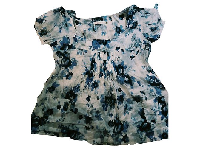 Autre Marque Biscote Seidenbluse Blau