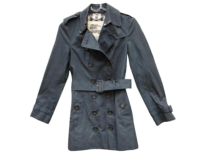 Burberry trench size 32 Black Cotton  ref.517069