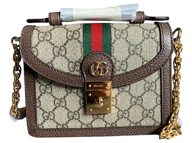 Ophidia Gucci Mini-Tasche aus GG Supreme Leinwand  ref.517088