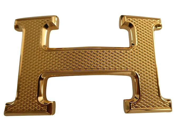 Hermès-Schnalle 5382 in guillochiertem vergoldetem Metall für ein Glied von 32mm neu Gold hardware Stahl  ref.517104