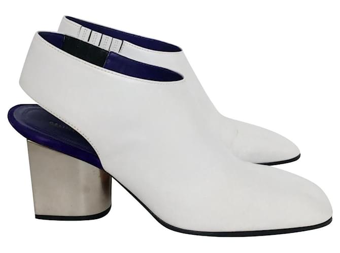 Céline Phoebe Philo Runway collection shoes. Made in Italy. White Leather Metal  ref.517137