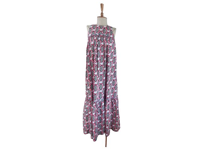 Autre Marque Vestido Ulrikke Rosa de Algodón Multicolor