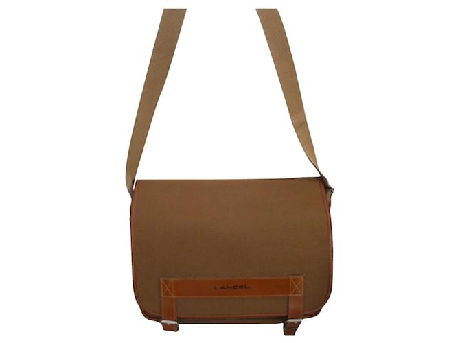 Lancel Hand bags Brown Cloth  ref.517435
