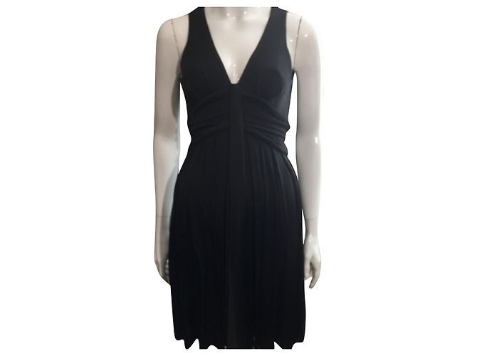 Diane Von Furstenberg Vintage DvF schwarzes drapiertes Kleid aus gestrickter Viskose