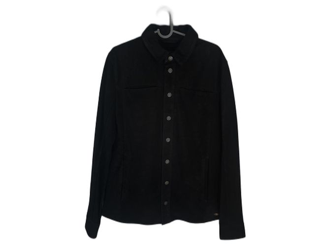 Autre Marque TIGHA Giacca camicia in pelle nera Nero