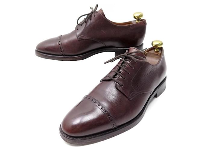 JOHN LOBB RUSSELL SHOES 7E 41 DERBY STRAIGHT TOE IN BROWN LEATHER