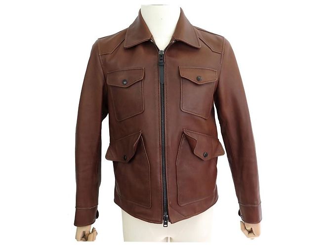 Coach JACKE TRAINERJACKE 48 M BRAUN LEDERJACKE WESTE