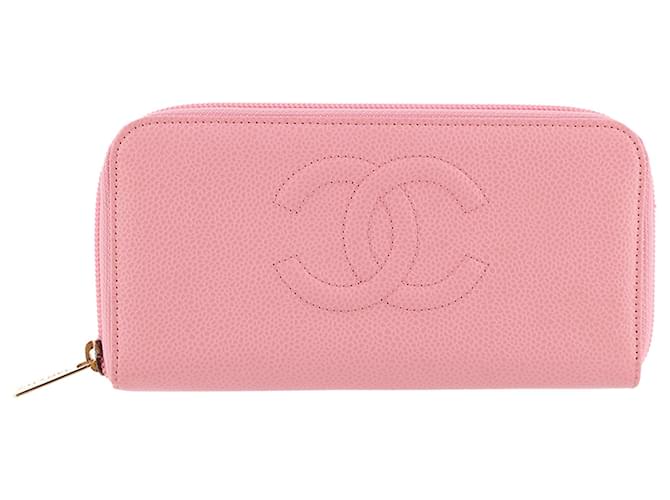 CHANEL Caviar Quilted Zip Coin Purse Pink | FASHIONPHILE