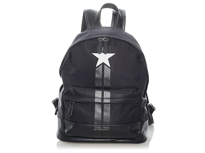 Givenchy Black Star Nylon Backpack White Leather Pony-style Givenchy Black Star Nylon Backpack White Leather Pony-style