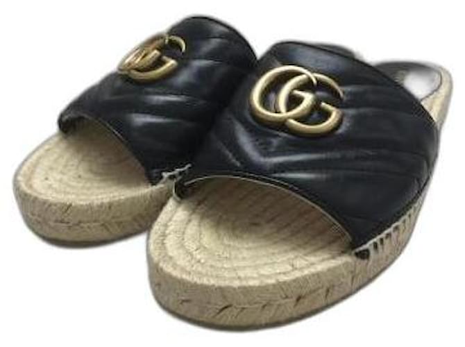 Gucci Sandals Black Leather ref.518007 Joli Closet