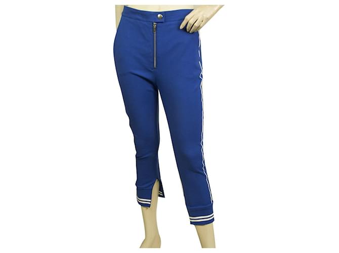 Dondup Blue Viscose Cropped Trousers pants w. ankle zipper size 40  ref.518056