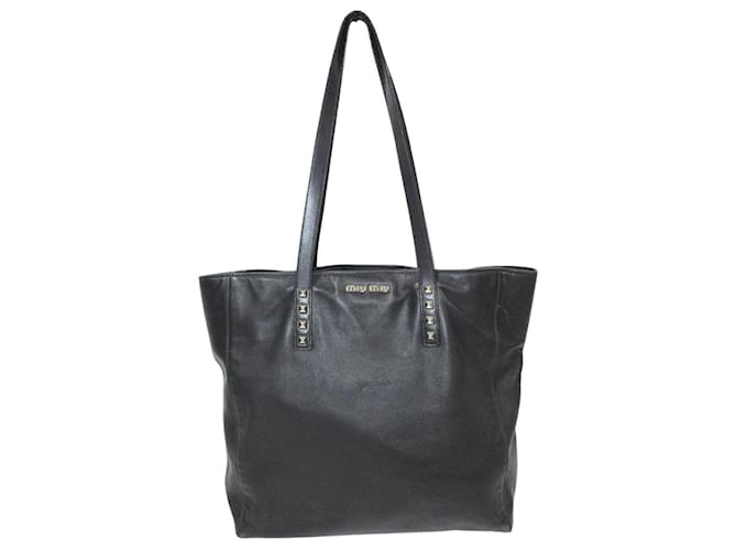 Miu Miu Tote Bag Black Leather